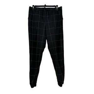 Albion Destination Joggers Pants Windowpane Pull On Pockets Black Size Small‎